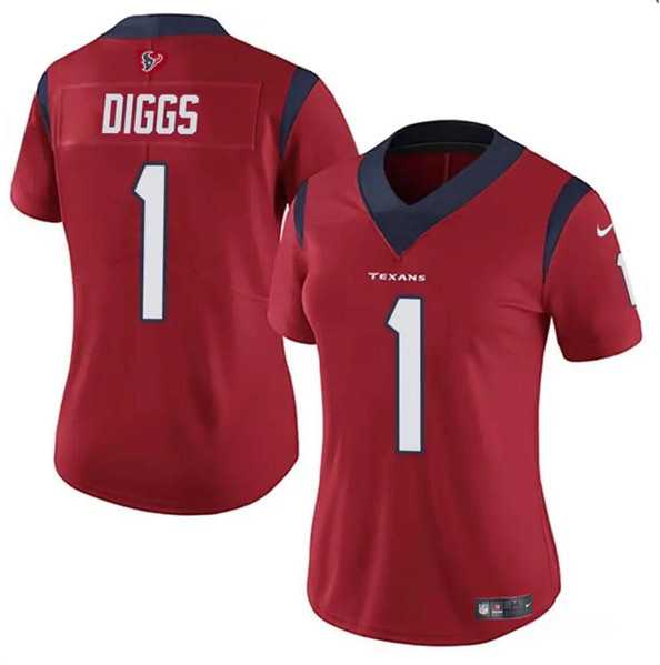 Womens Houston Texans #1 Stefon Diggs Red Vapor Untouchable Limited Stitched Jersey Dzhi